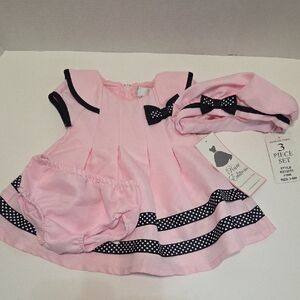 Rare Editions Pink and Black Formal Kids Dress Set